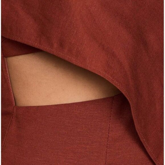 🆕️ Rumer The Label - M Chocolate Linen Blend Resortwear Roam Bandana Maxi $289 - Picture 8 of 9